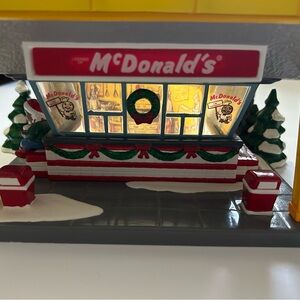 Department 56 McDonald's Holiday Decor with Red and Green Accents